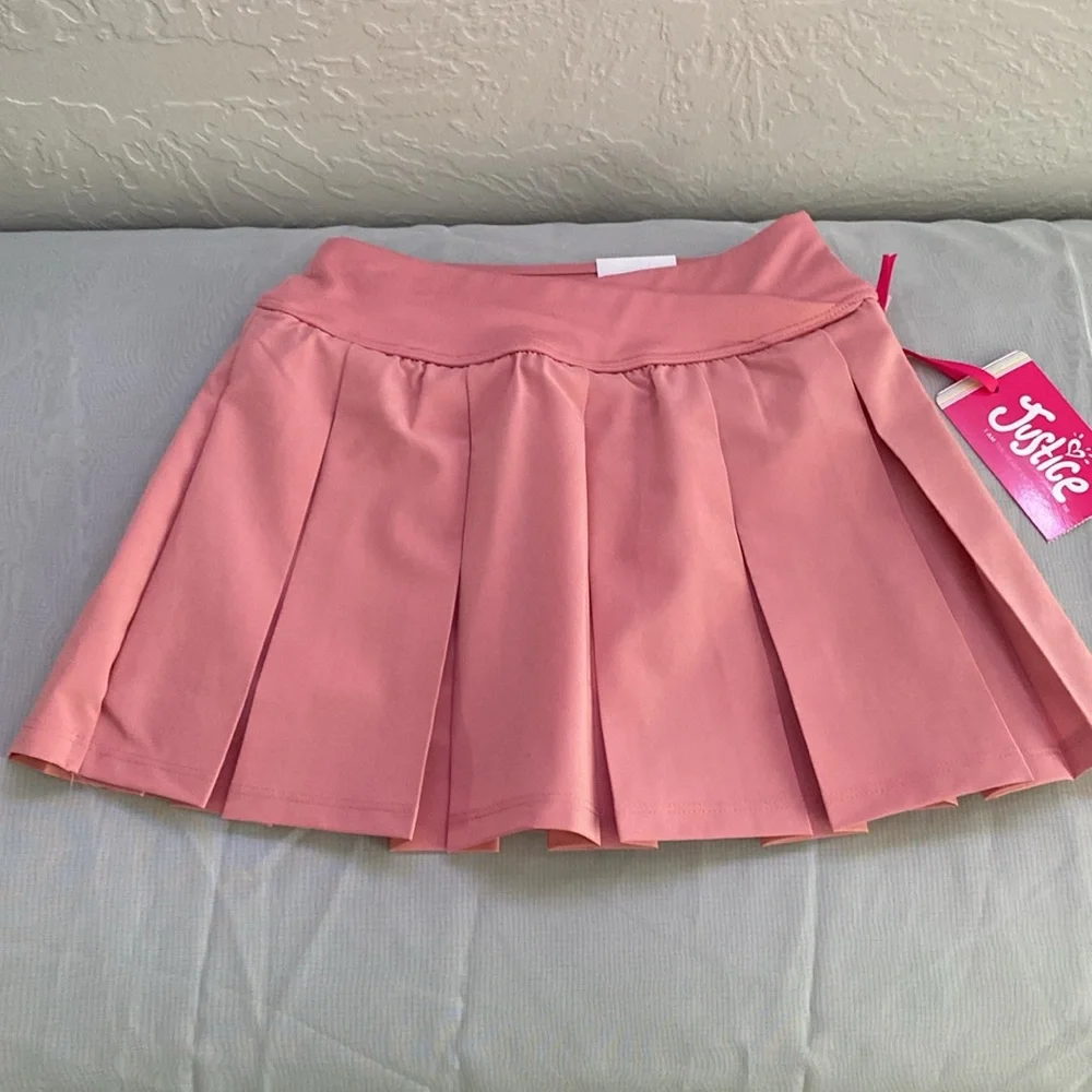 Justice Pink Pleated Tennis Skirt
